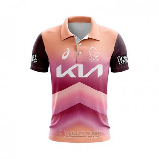 Maglia Polo Brisbane Broncos Rugby 2024 Allenamento Rosa