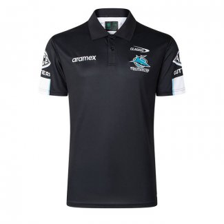 Maglia Polo Cronulla Sutherland Sharks Rugby 2026 Nero