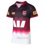 Maglia Queensland Maroons Rugby 2024 Allenamento Bianco Fuxia